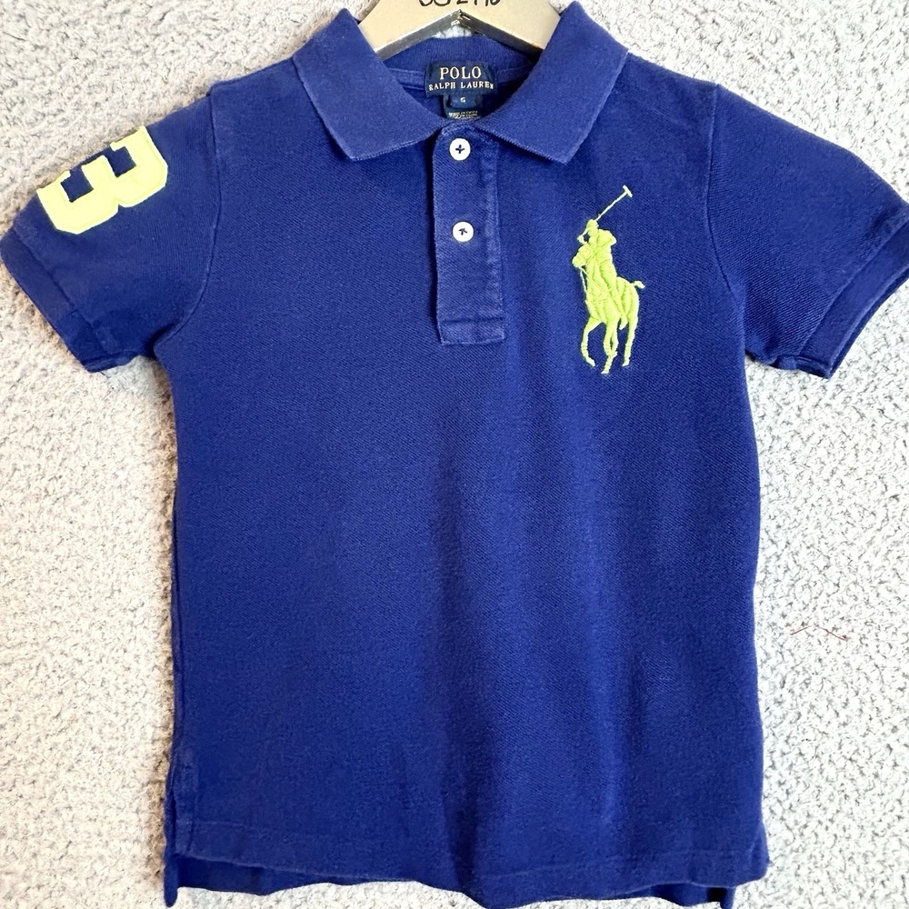 Polo Ralph Lauren Shirt Boys Size 5 Blue Big Pony 3